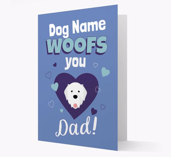 'I Woof You Dad' - Personalised {breedFullName} Card